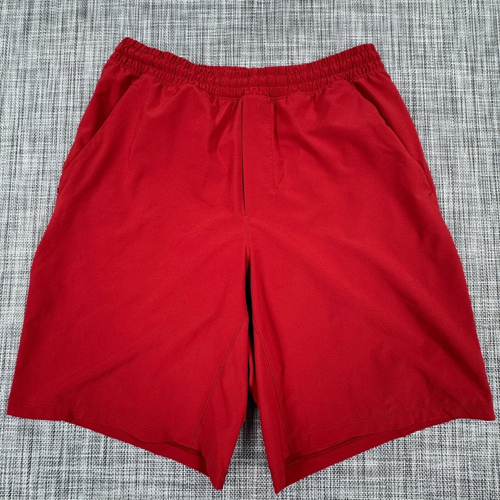 Lululemon Men Pace Breaker Lined Shorts Red Medium Athletic Running Gym Training